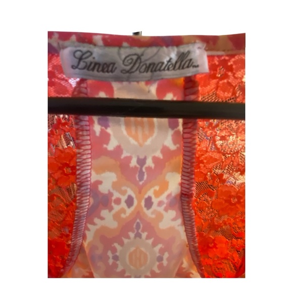 Linea Donatella Orange Pink Geometric Tank Top - Picture 5 of 6